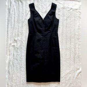 Elie Tahari Black Stretch Cotton Sleeveless Bodycon Sheath Dress sz 8